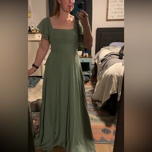 BRAND NEW - A-line Square Floor-Length Chiffon Bridesmaid Dress JJs house